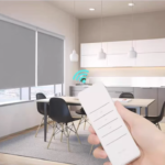 Motorized Roller Shades with Remote Control Blackout Smart Blinds for Windows Work