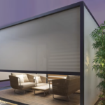 Manual Custom Plain Windproof Waterproof Fireproof UV Protection Modern Outdoor Blinds Patio Retractable Drop Zip Track